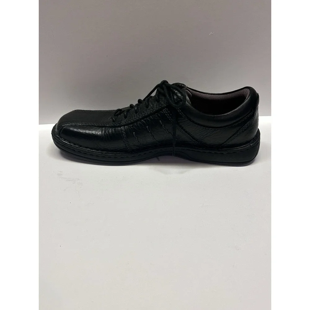 Skechers Streetcars Slapshot Mens 9 Black Leather Oxford Walking Shoes